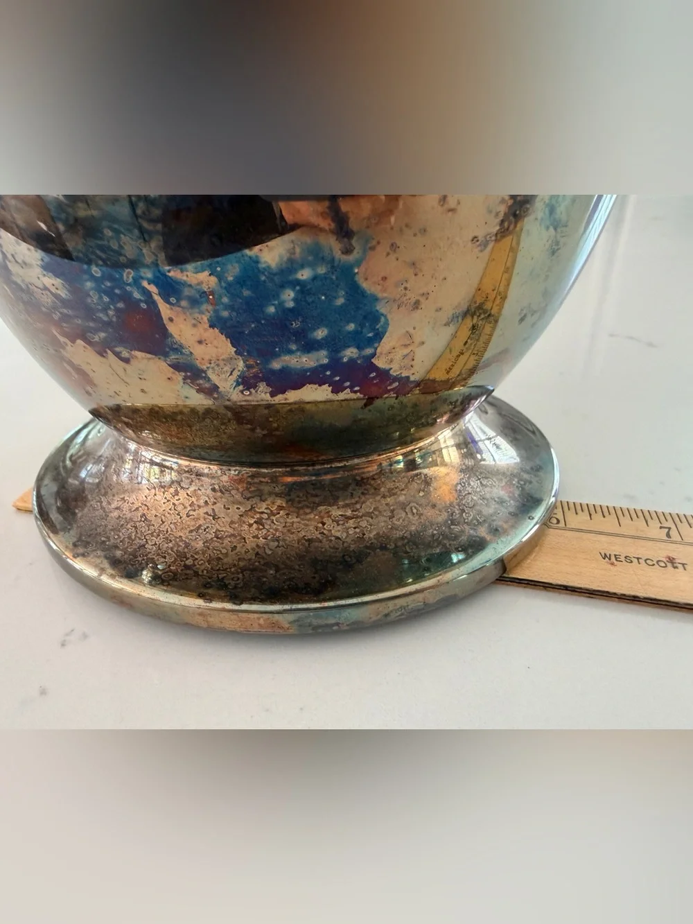 Vintage Silver-Tone Decorative wine bucket with Rhinestone Emblellishments